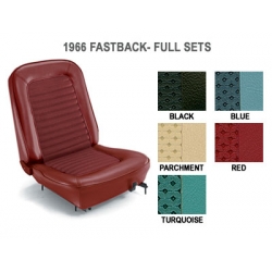 1966 UPHOLSTERY, STANDARD, Convertible, Black, full set with buckets.